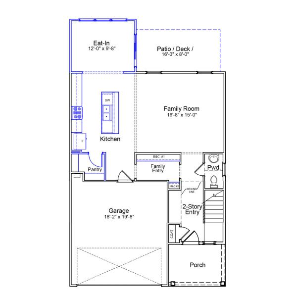 2D floor plan layout of this home in Landmark Commons, Boiling Springs, SC (Image 3).