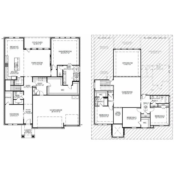 2D floor plan layout for the The Baily by Lillian Custom Homes in Westside Preserve, Midlothian, TX (Image 4). 2D floor plan layout for the The Baily by Lillian Custom Homes in Westside Preserve, Midlothian, TX (Image 4).