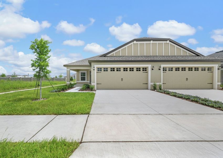 Exterior photo of the Egret with a two-car garage