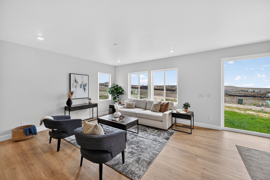 Furnished interior view inside a new home in Trailstone, Arvada (Image 7). Furnished interior view inside a new home in Trailstone, Arvada (Image 7).