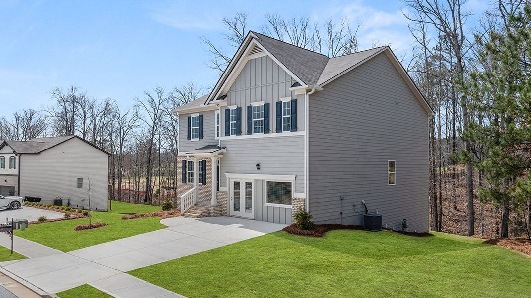 Representative exterior photo of a completed home built from the HANOVER by D.R. Horton in Lost Creek, Dallas, GA (Image 22). Representative exterior photo of a completed home built from the HANOVER by D.R. Horton in Lost Creek, Dallas, GA (Image 22).