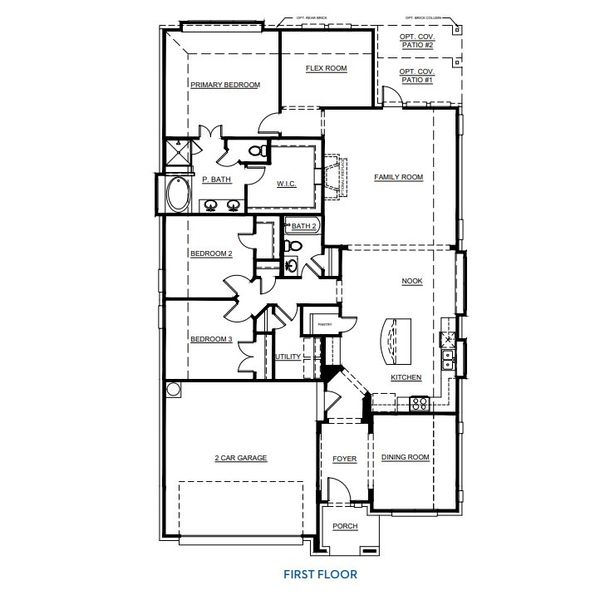 2D floor plan layout for the Concept 2065 by Landsea Homes in Pirate Village, Granbury, TX (Image 4).