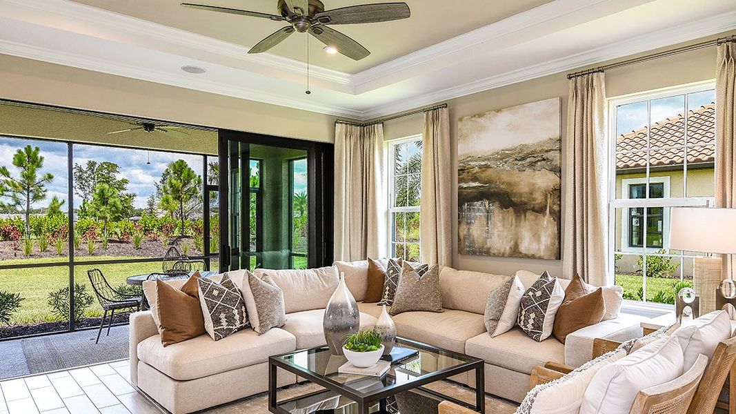 Representative furnished interior of a home built from the Roma by Taylor Morrison in Esplanade at Azario Lakewood Ranch, Lakewood Ranch (Image 15).