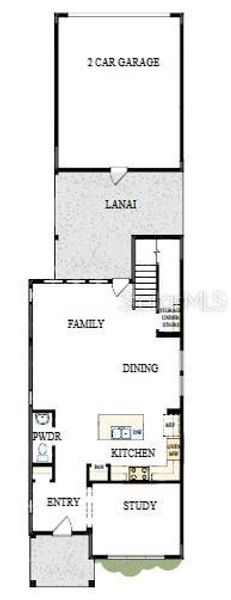 2D floor plan layout of this home in Weslyn Park in Sunbridge 34', St. Cloud, FL (Image 3).