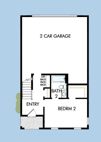 2D floor plan layout for the The Beasley II by David Weekley Homes in Celesta, Decatur, GA (Image 3).