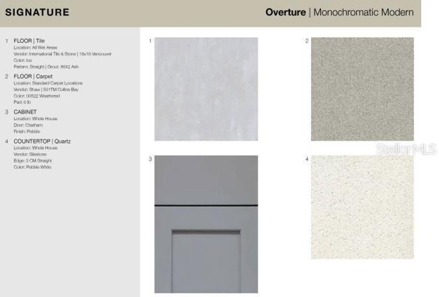 Sample of building materials used in homes in The Towns at Skye Ranch, Sarasota (Image 19).