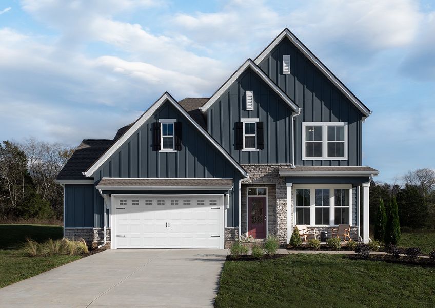 Representative exterior photo of a completed home built from the Winters by Ashton Woods in Ascent at Arbor Ridge, La Vergne, TN (Image 20). Representative exterior photo of a completed home built from the Winters by Ashton Woods in Ascent at Arbor Ridge, La Vergne, TN (Image 20).