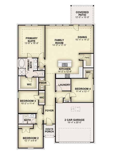 2D floor plan layout of this home in Creekside, Royse City, TX (Image 4).