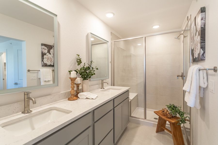 Furnished interior view inside a new home in The Vistas at West Mesa, Colorado Springs (Image 16). Furnished interior view inside a new home in The Vistas at West Mesa, Colorado Springs (Image 16).