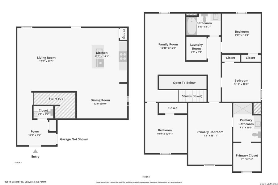 2D floor plan layout of this home in Avenida, Converse, TX (Image 3).