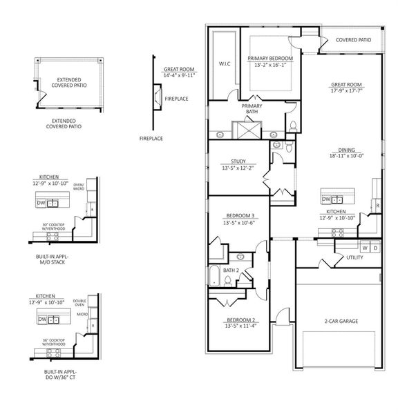 2D floor plan layout of this home in 6 Creeks, Kyle, TX (Image 2).