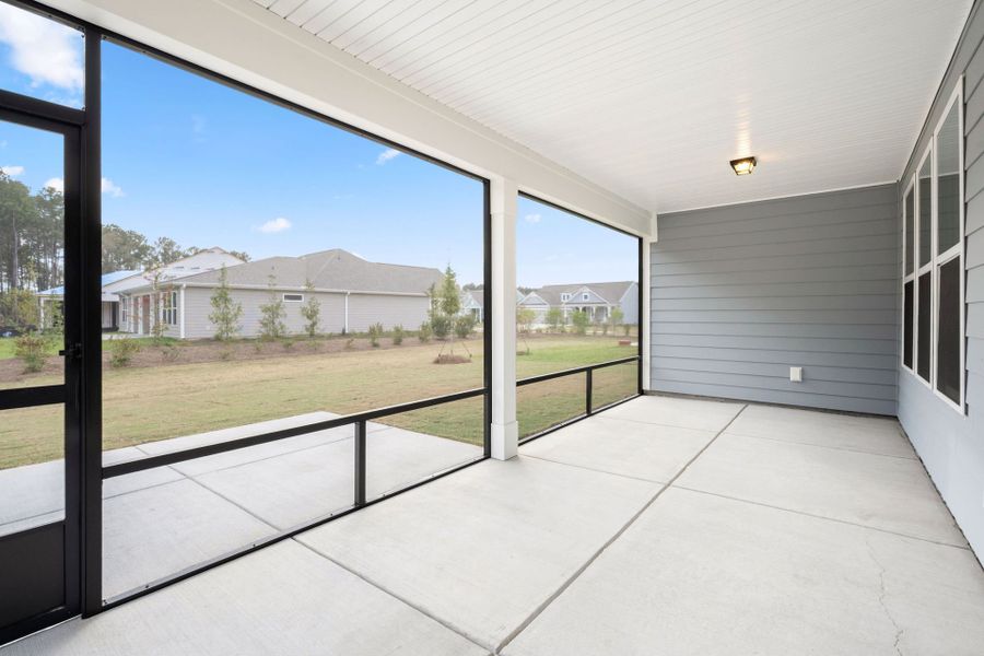Exterior details and patio area of a home in Del Webb Savannah at Heartwood, Richmond Hill (Image 2).