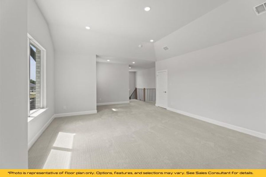 Representative unfurnished interior of a home built from the The Barbados by Stonefield Homes in The Highlands, Rockwall (Image 73).