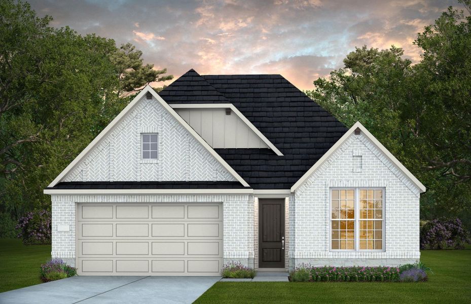 Representative exterior photo of a completed home built from the Doucette by Pulte Homes in Blue Creek Trails, Richmond, TX (Image 20). Representative exterior photo of a completed home built from the Doucette by Pulte Homes in Blue Creek Trails, Richmond, TX (Image 20).