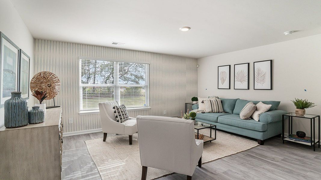 Furnished interior view inside a new home in Cottonwood Place, Tabor City (Image 5). Furnished interior view inside a new home in Cottonwood Place, Tabor City (Image 5).