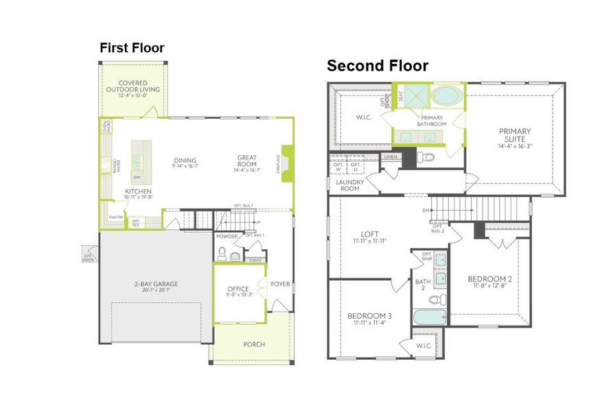 2D floor plan layout of this home in Treeline, Justin, TX (Image 5).