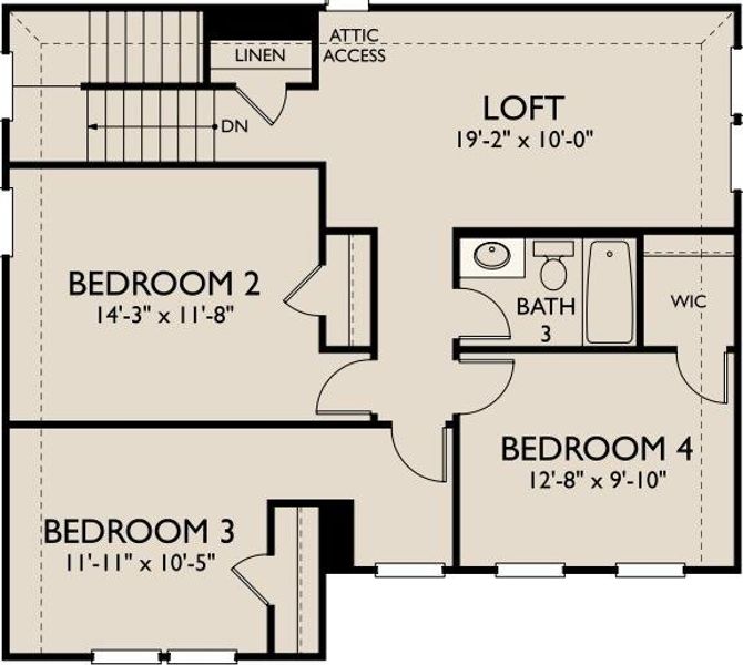 2D floor plan layout of this home in Rolling Glen, Hutto, TX (Image 4).