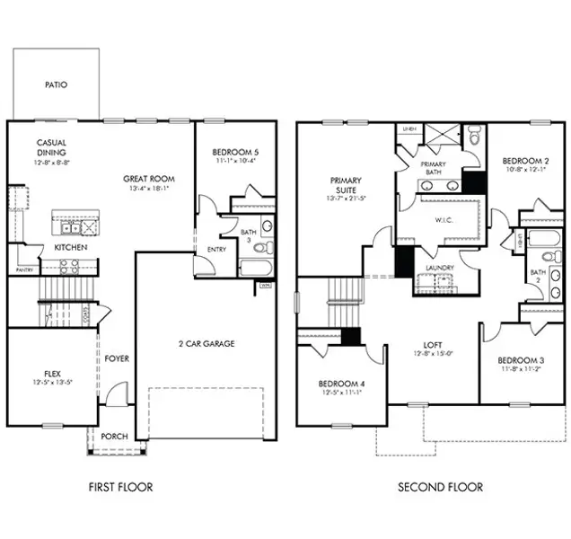 2D floor plan layout of this home in Collier Ridge, Moore, SC (Image 1).