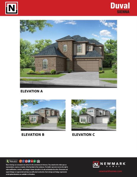 Front exterior of a new home in Sienna 45', 50', Missouri City, TX, highlighting curb appeal (Image 2). Front exterior of a new home in Sienna 45', 50', Missouri City, TX, highlighting curb appeal (Image 2).