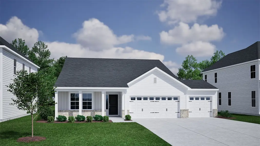 Front exterior of a new home in Rich Square, Ash, NC, highlighting curb appeal (Image 1). Front exterior of a new home in Rich Square, Ash, NC, highlighting curb appeal (Image 1).