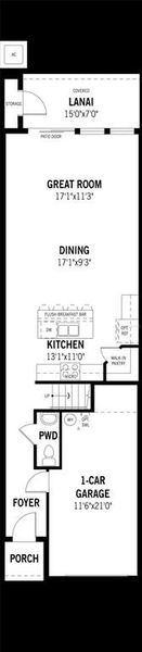 2D floor plan layout of this home in Crosswind Ranch, Parrish, FL (Image 4).
