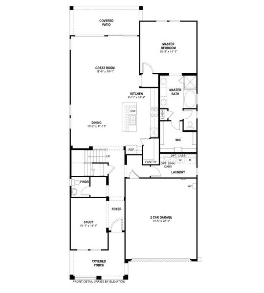 2D floor plan layout for the Romeo by Fulton Homes in Calistoga at Enclave, Litchfield Park, AZ (Image 3). 2D floor plan layout for the Romeo by Fulton Homes in Calistoga at Enclave, Litchfield Park, AZ (Image 3).