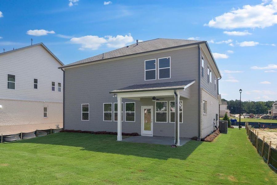 Front exterior of a new home in Oakmead, Buford, GA, highlighting curb appeal (Image 19). Front exterior of a new home in Oakmead, Buford, GA, highlighting curb appeal (Image 19).