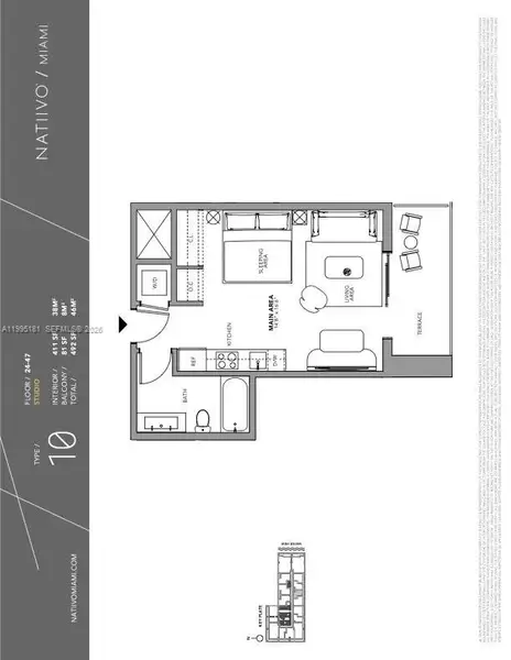 2D floor plan layout of this home in Natiivo Miami, Miami, FL (Image 4).