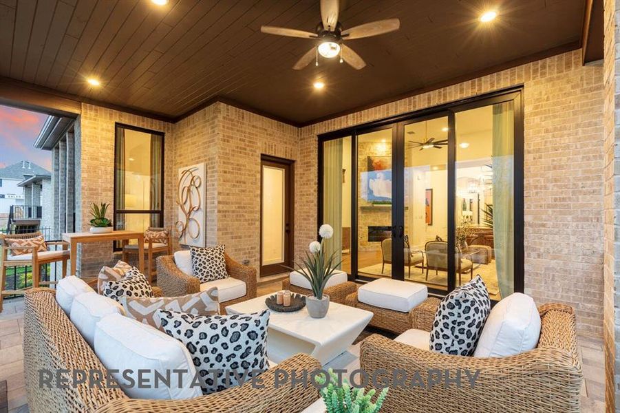 Exterior details and patio area of a home in Sandbrock Ranch, Aubrey (Image 2).