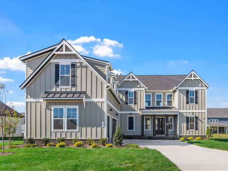 Front exterior of a new home in Shelton Square, Murfreesboro, TN, highlighting curb appeal (Image 30).
