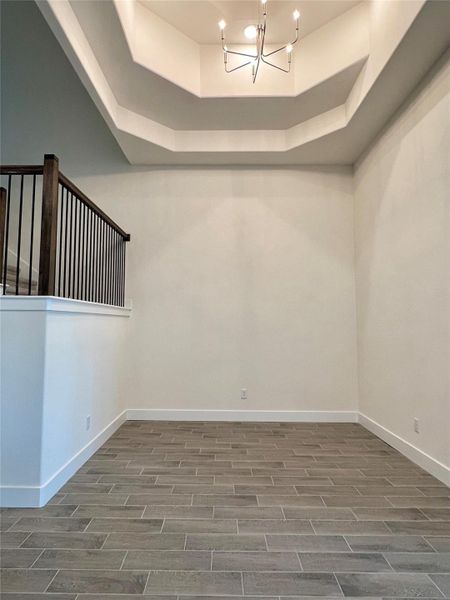 Dining room boasts a beautiful rotunda to enjoy.