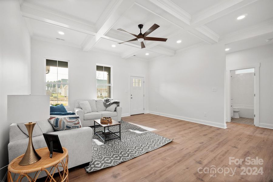 Check out the coffered ceilings