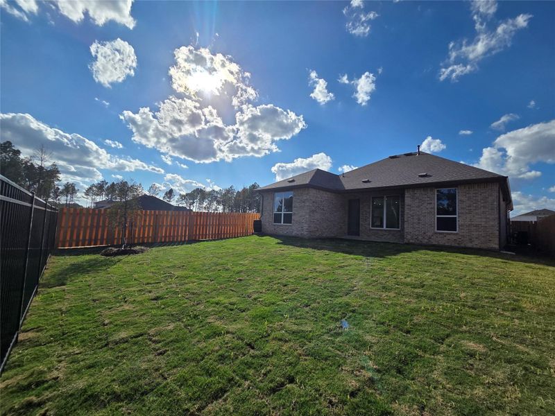 Large backyard-fully sodded!