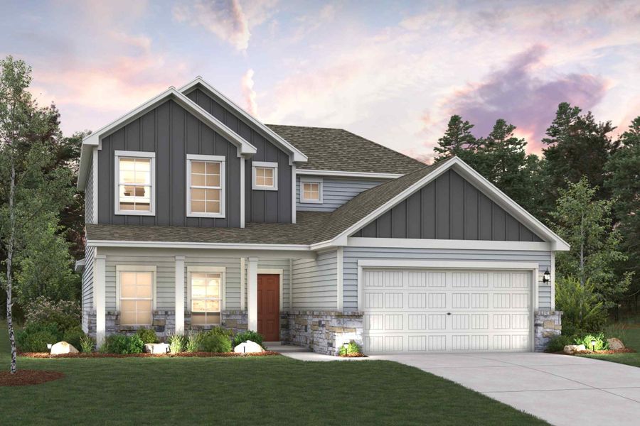 A house with a garage. A house with a garage.