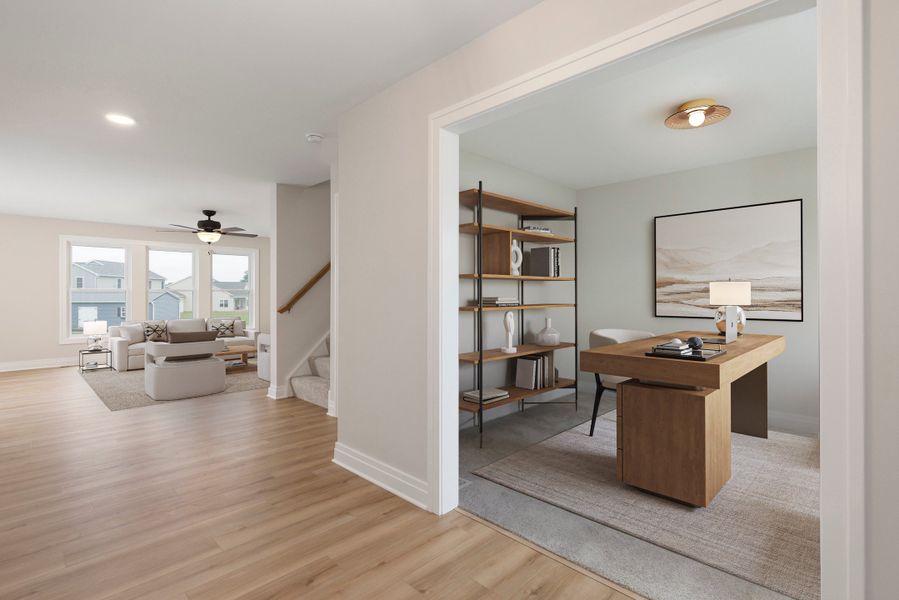 Representative furnished interior of a home built from the The Dorchester by Forbes Capretto Homes in Sandywood Circle, Grand Island (Image 7).