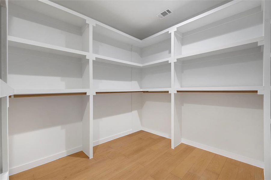 View of primary closet