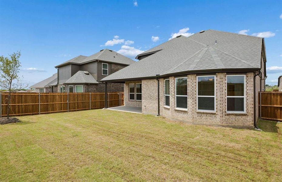 Large fenced-in backyard Large fenced-in backyard