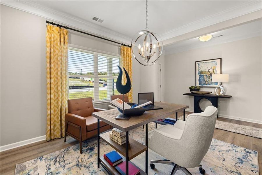 Furnished interior view inside a new home in Summerfield Place, Carrollton (Image 5). Furnished interior view inside a new home in Summerfield Place, Carrollton (Image 5).