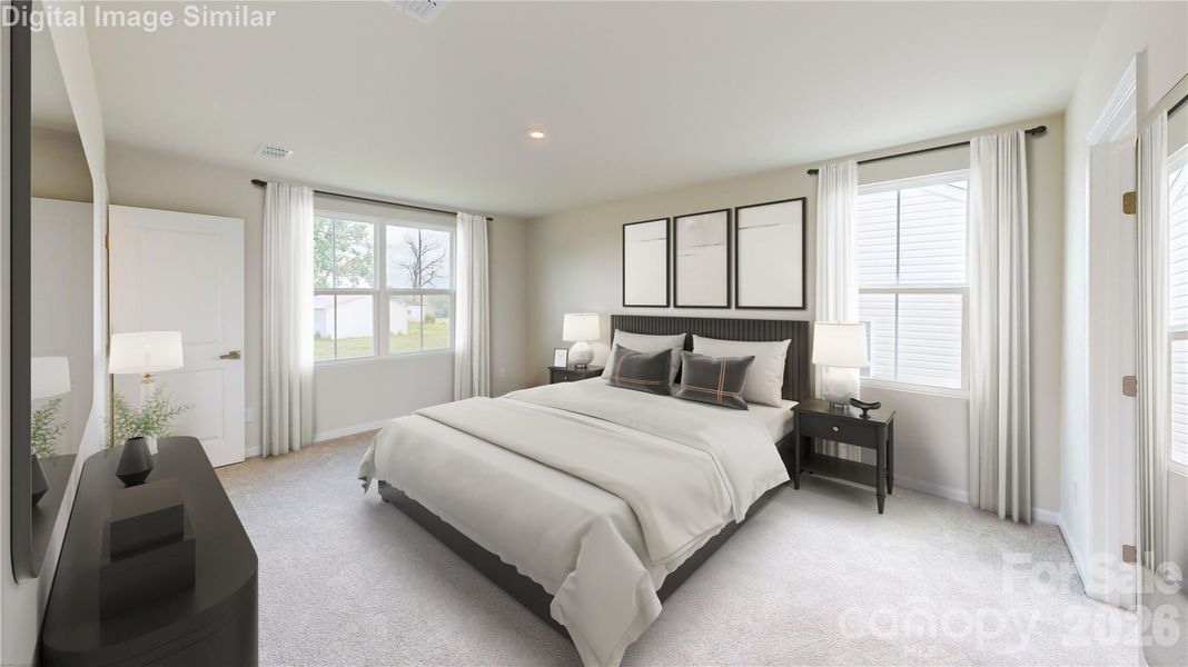 Welcome to your private oasis! Sun-drenched windows, generous space, and a dreamy walk-in closet — this bedroom is all about comfort and calm with a touch of luxury!