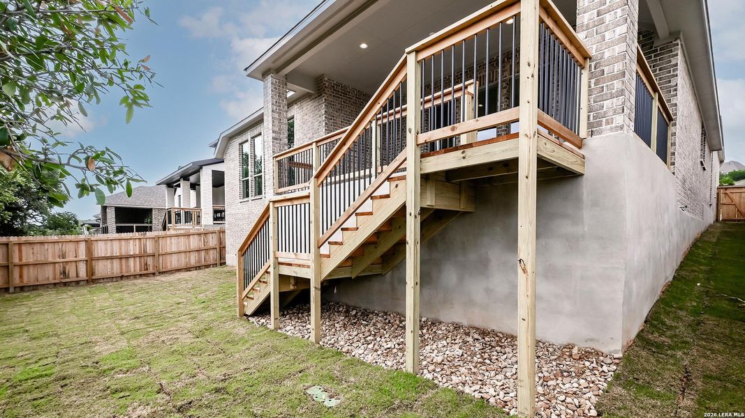 Exterior details and patio area of a home in Johnson Ranch, Bulverde (Image 3).
