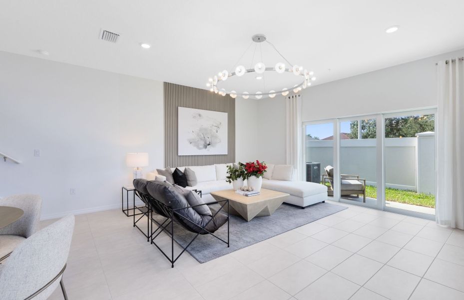 Representative furnished interior of a home built from the Marigold by Pulte Homes in Harbor Square, Palm Bay (Image 15).