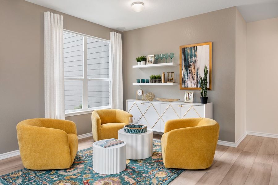 Representative furnished interior of a home built from the 2154 by KB Home in Legend Heights - Sterling Collection, New Braunfels (Image 6).