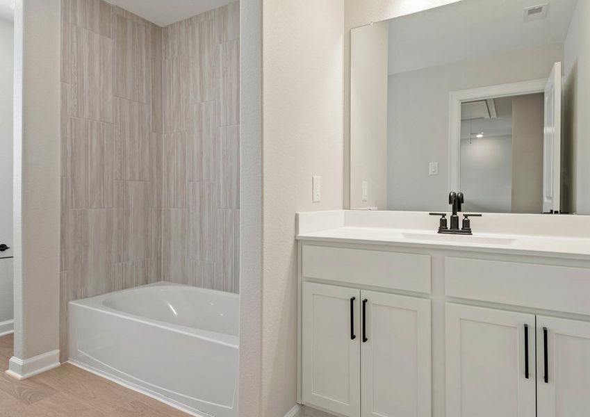 Shower/tub combination in bathroom Shower/tub combination in bathroom