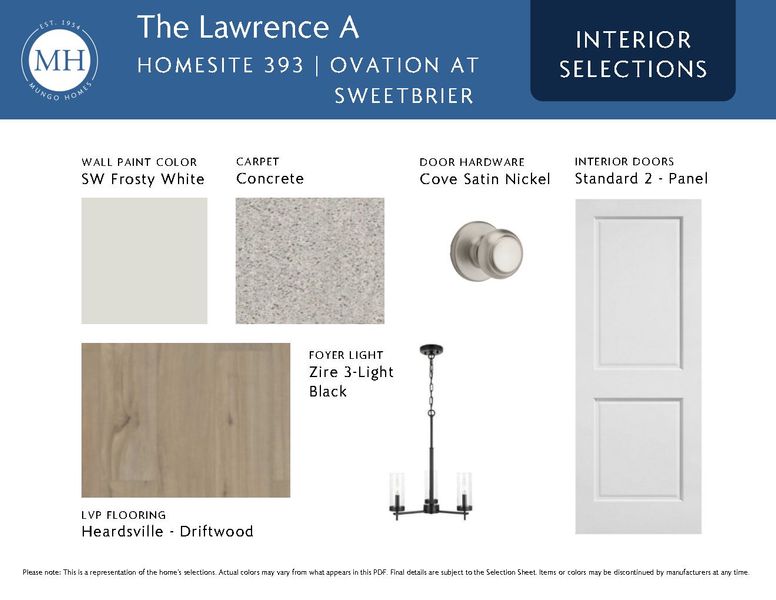 Sample of building materials used in homes in Ovation at Sweetbrier, Durham (Image 5).