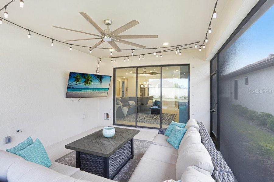 Exterior details and patio area of a home in Esplanade at Artisan Lakes, Palmetto (Image 23).