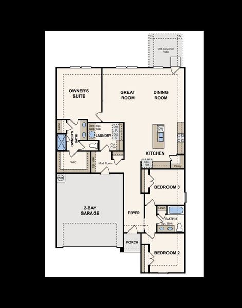2D floor plan layout of this home in Summerwood Estates, Red Oak, TX (Image 2).
