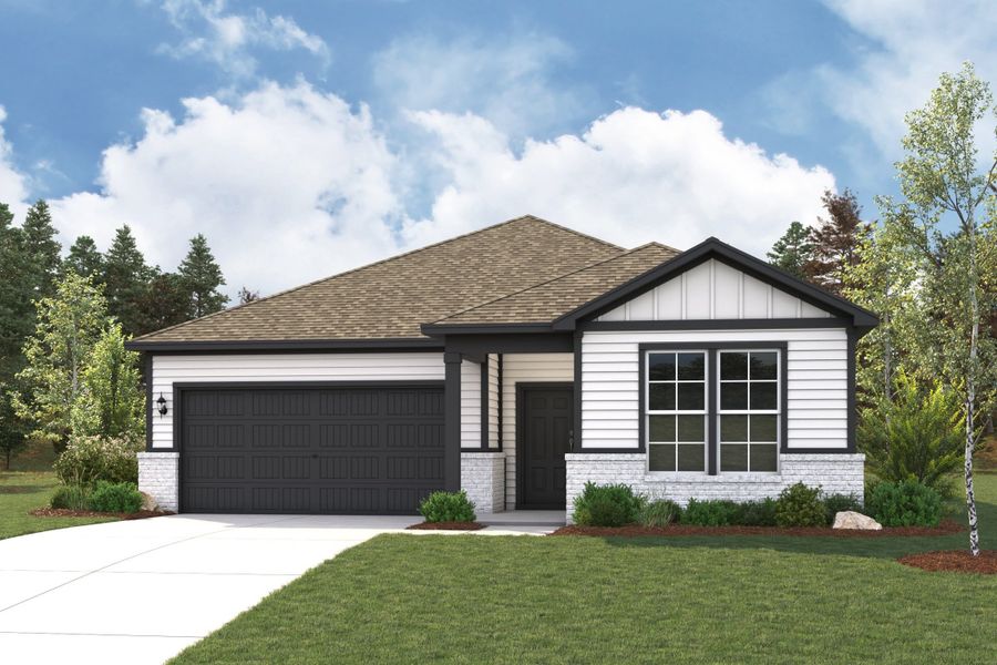 Representative exterior photo of a completed home built from the Erie by Century Communities in Fulshear Junction, Fulshear, TX (Image 1). Representative exterior photo of a completed home built from the Erie by Century Communities in Fulshear Junction, Fulshear, TX (Image 1).