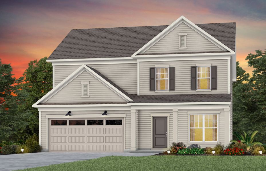 Front exterior of a new home in Forest Creek, Waxhaw, NC, highlighting curb appeal (Image 15).