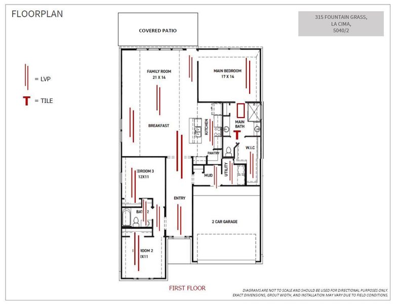 2D floor plan layout of this home in La Cima 50', San Marcos, TX (Image 4).