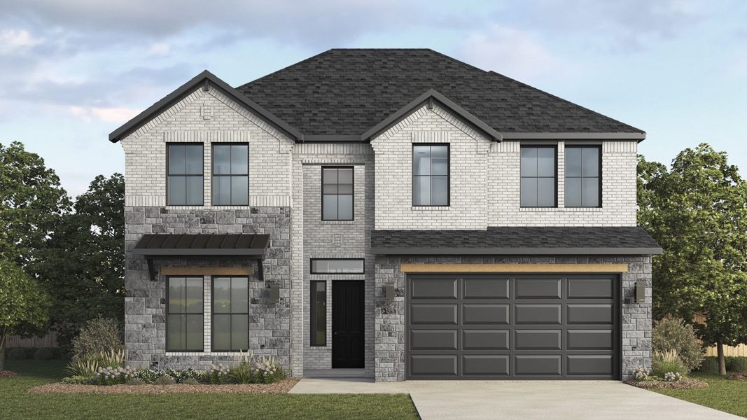 Front exterior of a new home in Clearview Ranch, Royse City, TX, highlighting curb appeal (Image 1). Front exterior of a new home in Clearview Ranch, Royse City, TX, highlighting curb appeal (Image 1).